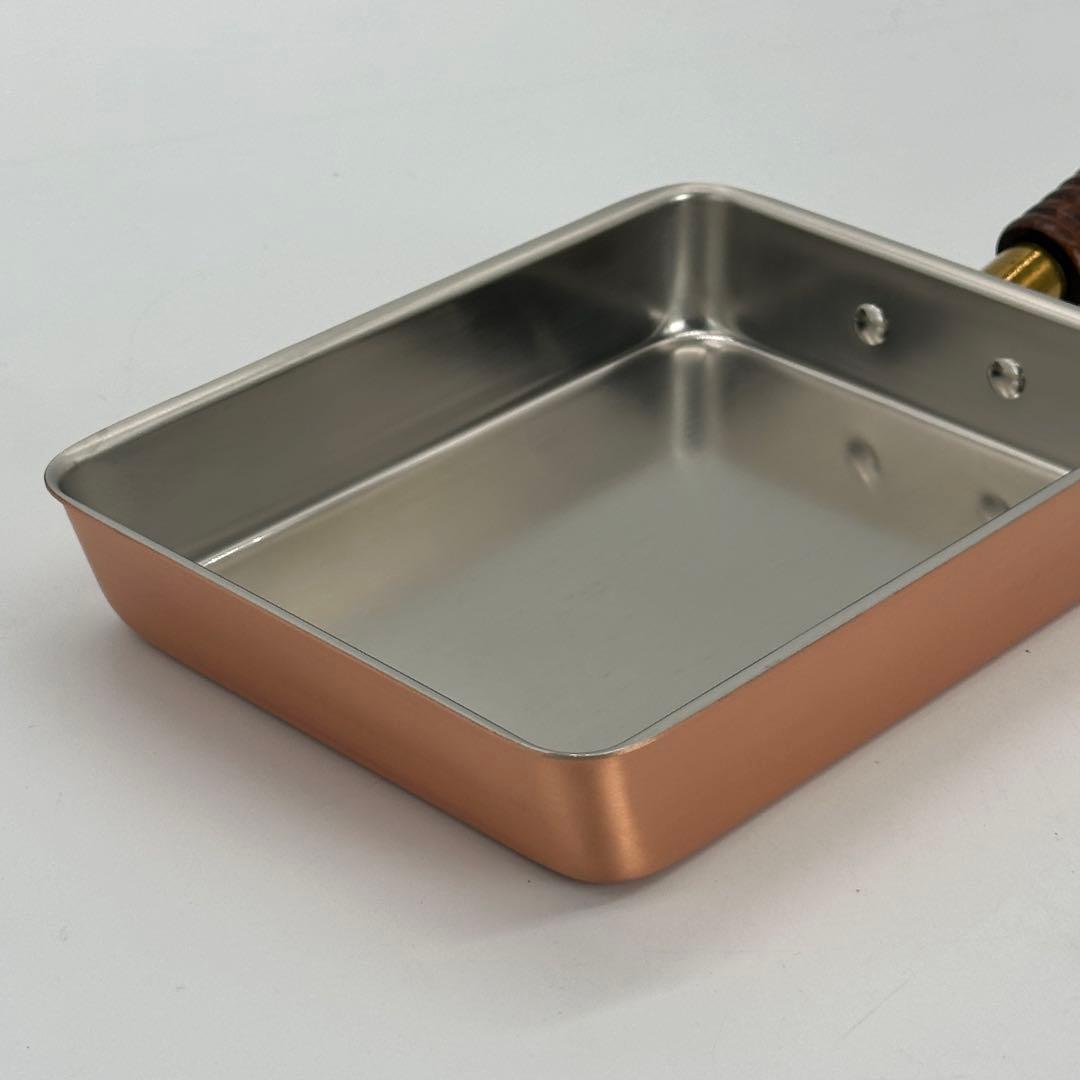 新品未使用 純銅 玉子焼き器 日本製 木柄 MD-0109