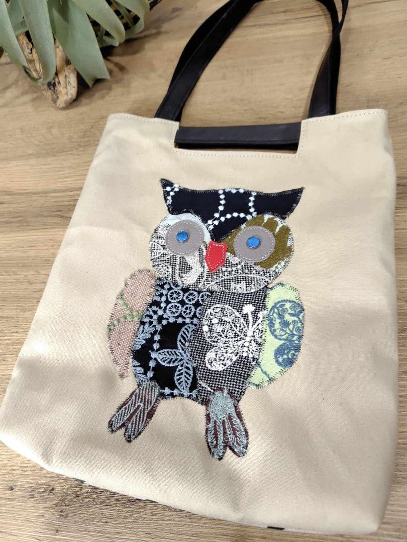 ミナペルホネン/ランランランとふくろうパッチ/２Wayトート A４サイズ