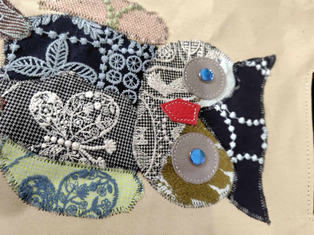 ミナペルホネン/ランランランとふくろうパッチ/２Wayトート A４サイズ