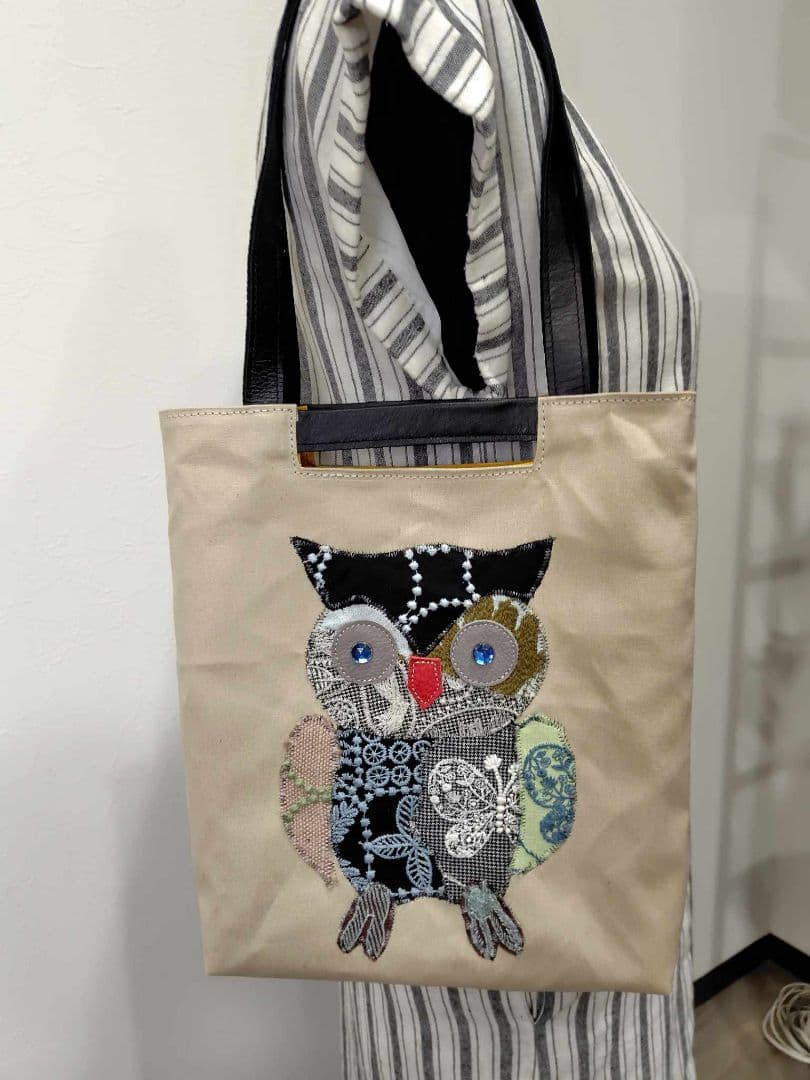 ミナペルホネン/ランランランとふくろうパッチ/２Wayトート A４サイズ