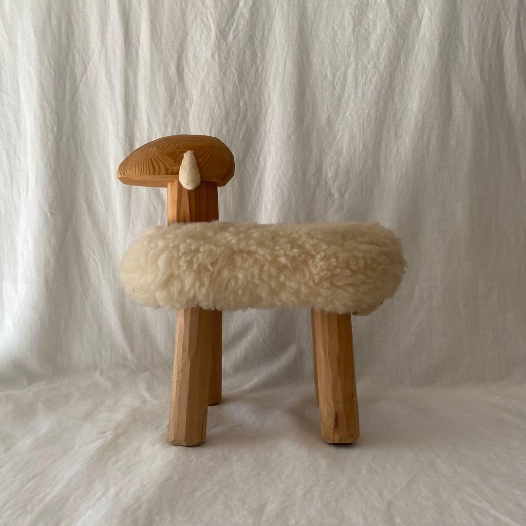 羊のスツール 子羊 オブジェ 置物