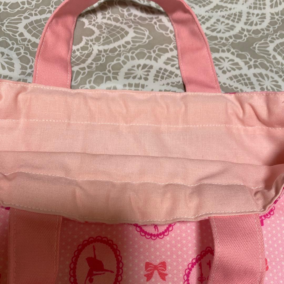 ハンドメイド　入園入学4点セット ピンク　バレリーナ　女の子　絵本袋　体操服袋
