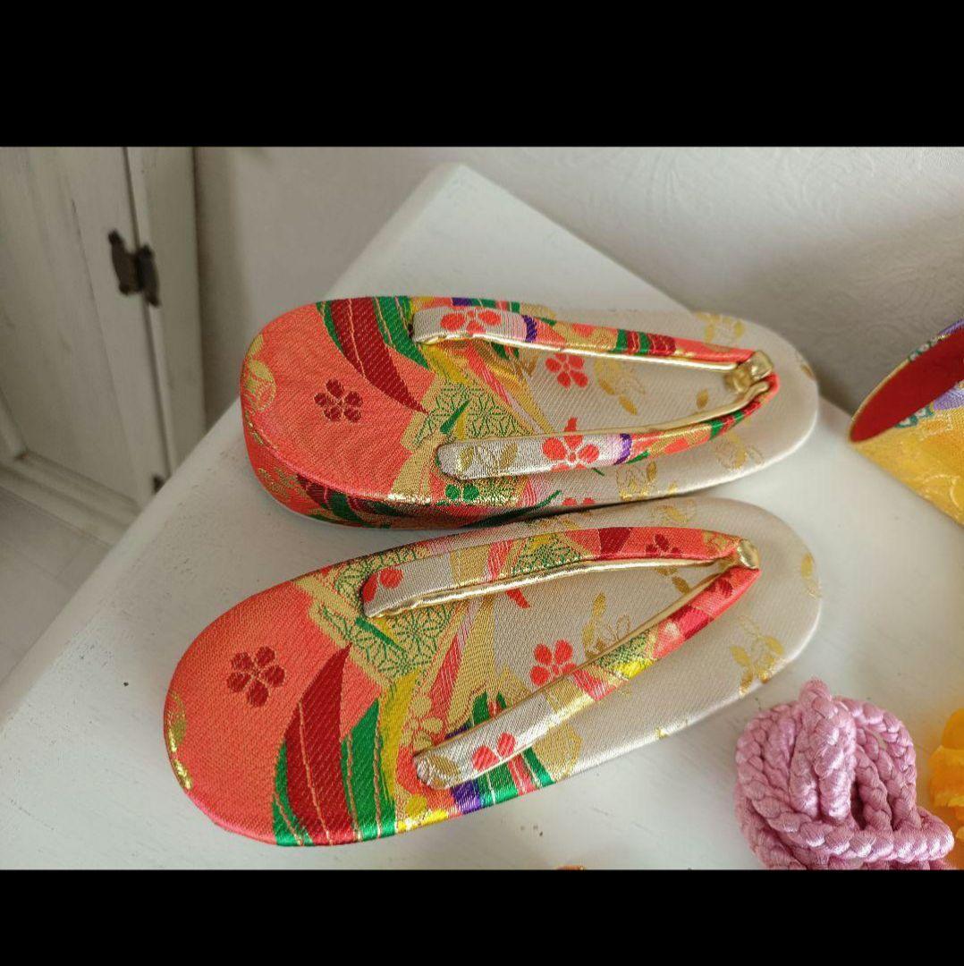 ☆アンティークレトロポップな着物と作り帯☆七五三フルセット