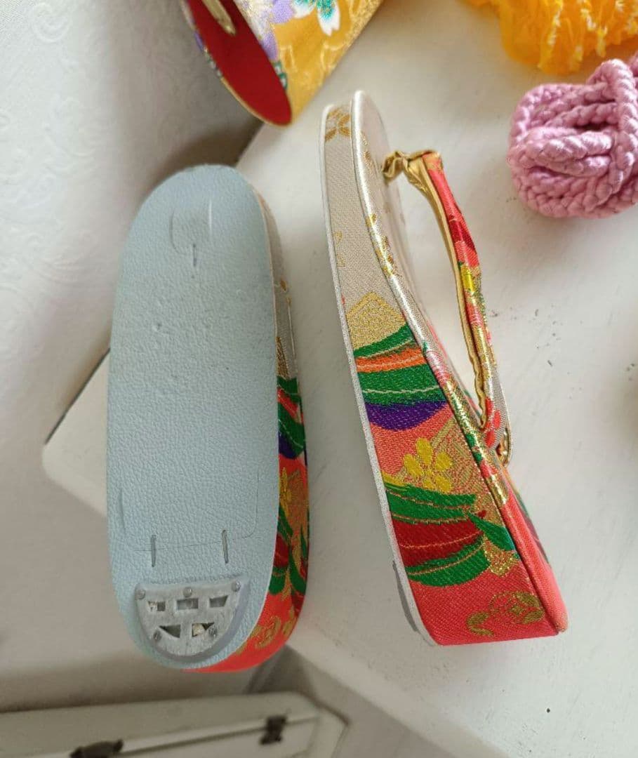 ☆アンティークレトロポップな着物と作り帯☆七五三フルセット