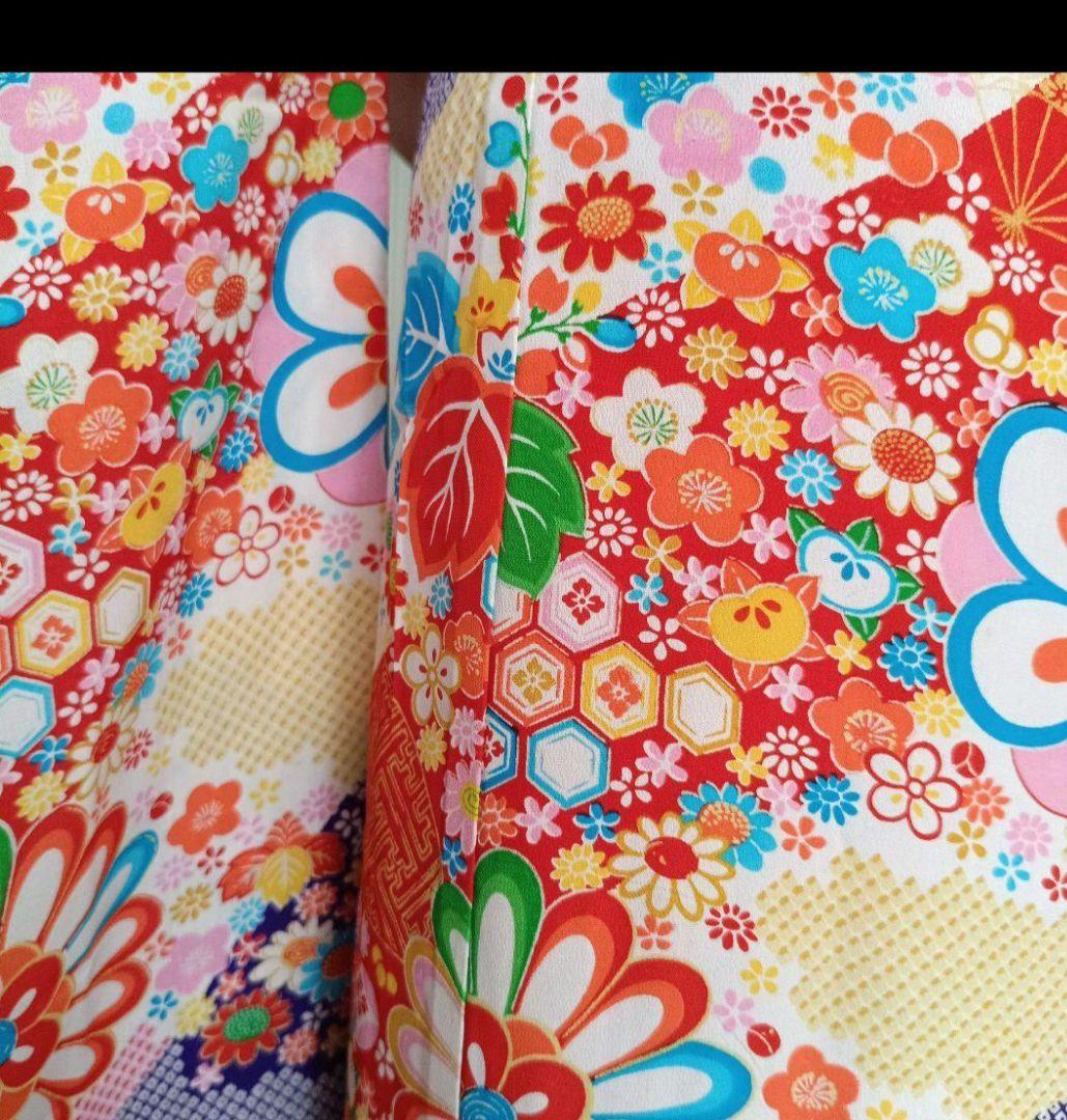 ☆アンティークレトロポップな着物と作り帯☆七五三フルセット