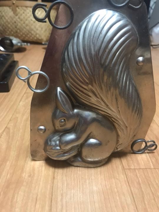 チョコレートモールド　ヴィンテージ メタル動物チョコレートモールドリス動物チョコ