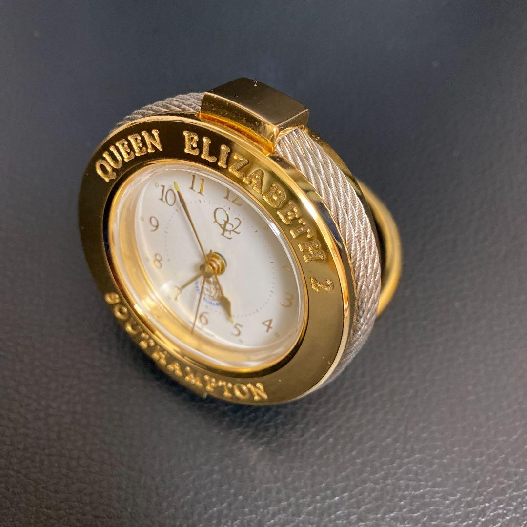 クイーンエリザベス2号　限定品　置き時計　K18 金メッキ仕上げ