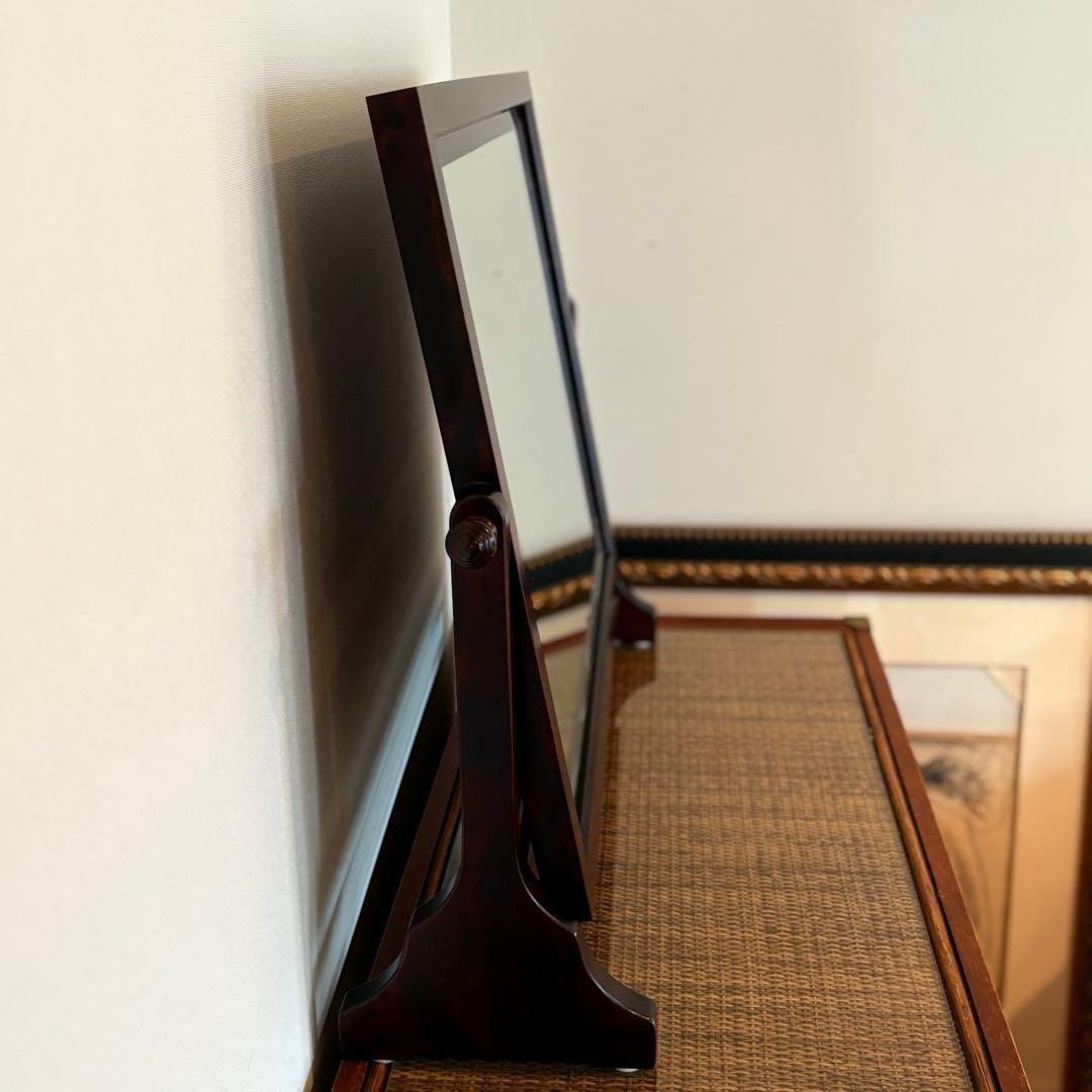 【送料込み】神居民芸 卓上回転鏡 ウレタン塗装仕上 北海道産