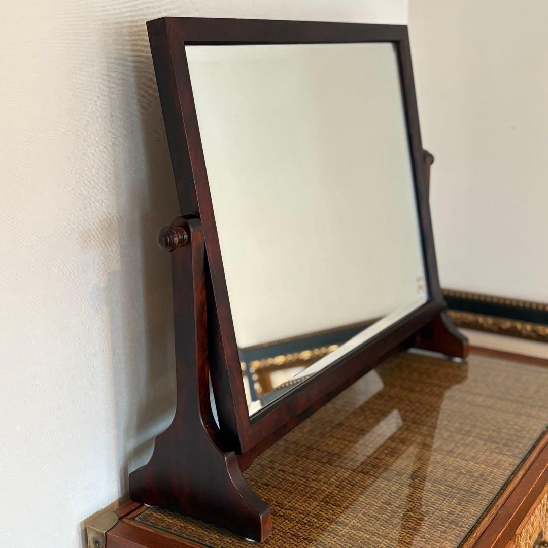 【送料込み】神居民芸 卓上回転鏡 ウレタン塗装仕上 北海道産