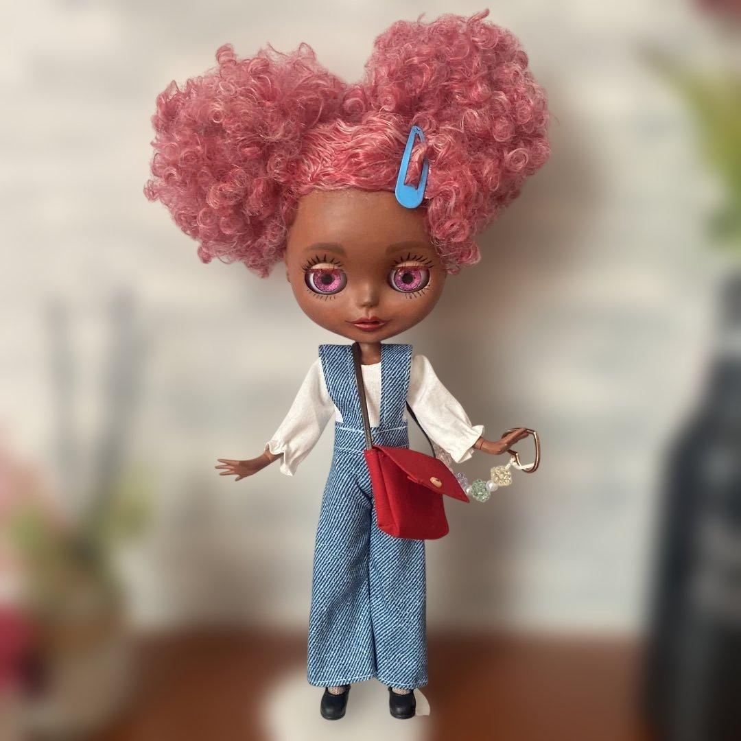 【最終値下】カスタムドールWhite and Red mix hair 『アフロ