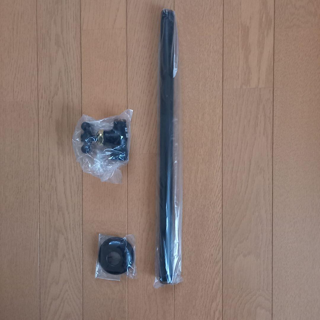 カクダイ　ストレート止水栓ブラック 真鍮メッキ