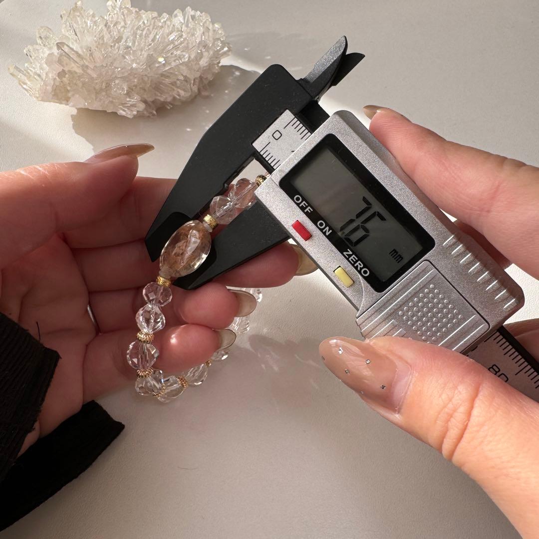 セール　一点物　天然石　ハンドメイドブレス　フラワールチル　フラワー　ルチル