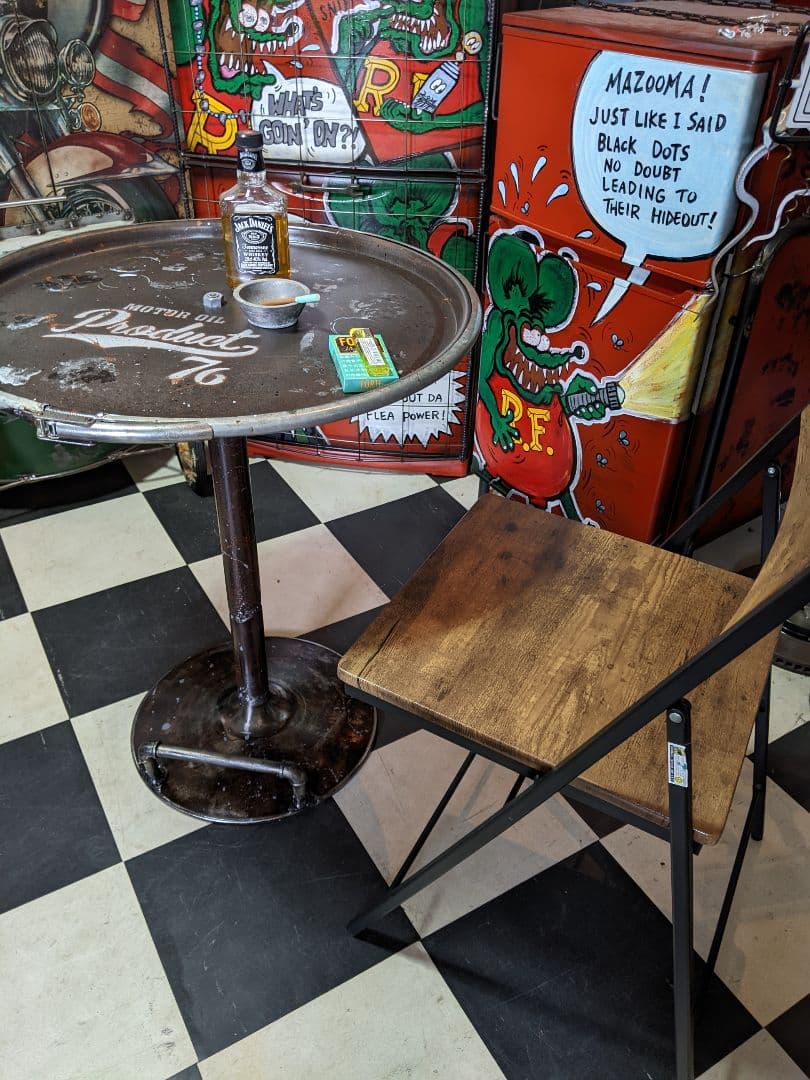 インダストリアルインテリア ガレージテーブル コーヒーテーブル M-Type