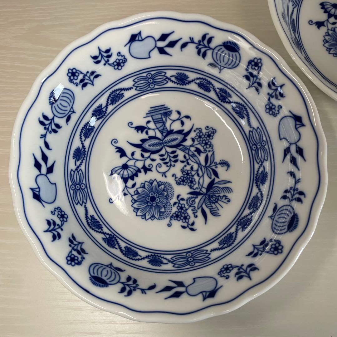 Zwiebelmuster ボヘミアブルーオニオン 深皿ディーププレート2枚