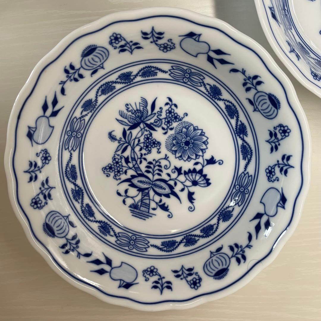 Zwiebelmuster ボヘミアブルーオニオン 深皿ディーププレート2枚