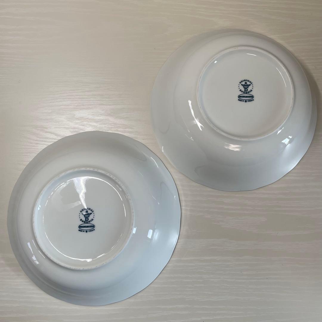 Zwiebelmuster ボヘミアブルーオニオン 深皿ディーププレート2枚