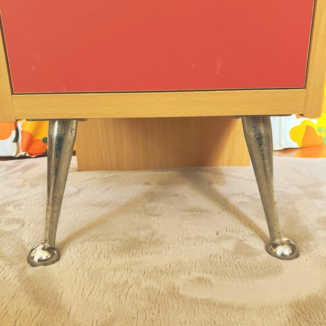 昭和レトロ チェスト 小棚 電話台 ラック スペースエイジ ミッドセンチュリー