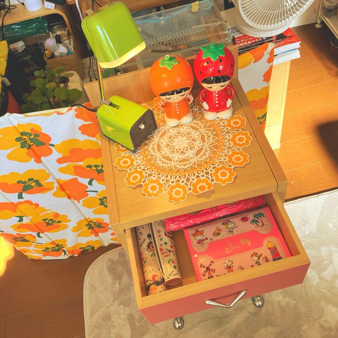 昭和レトロ チェスト 小棚 電話台 ラック スペースエイジ ミッドセンチュリー