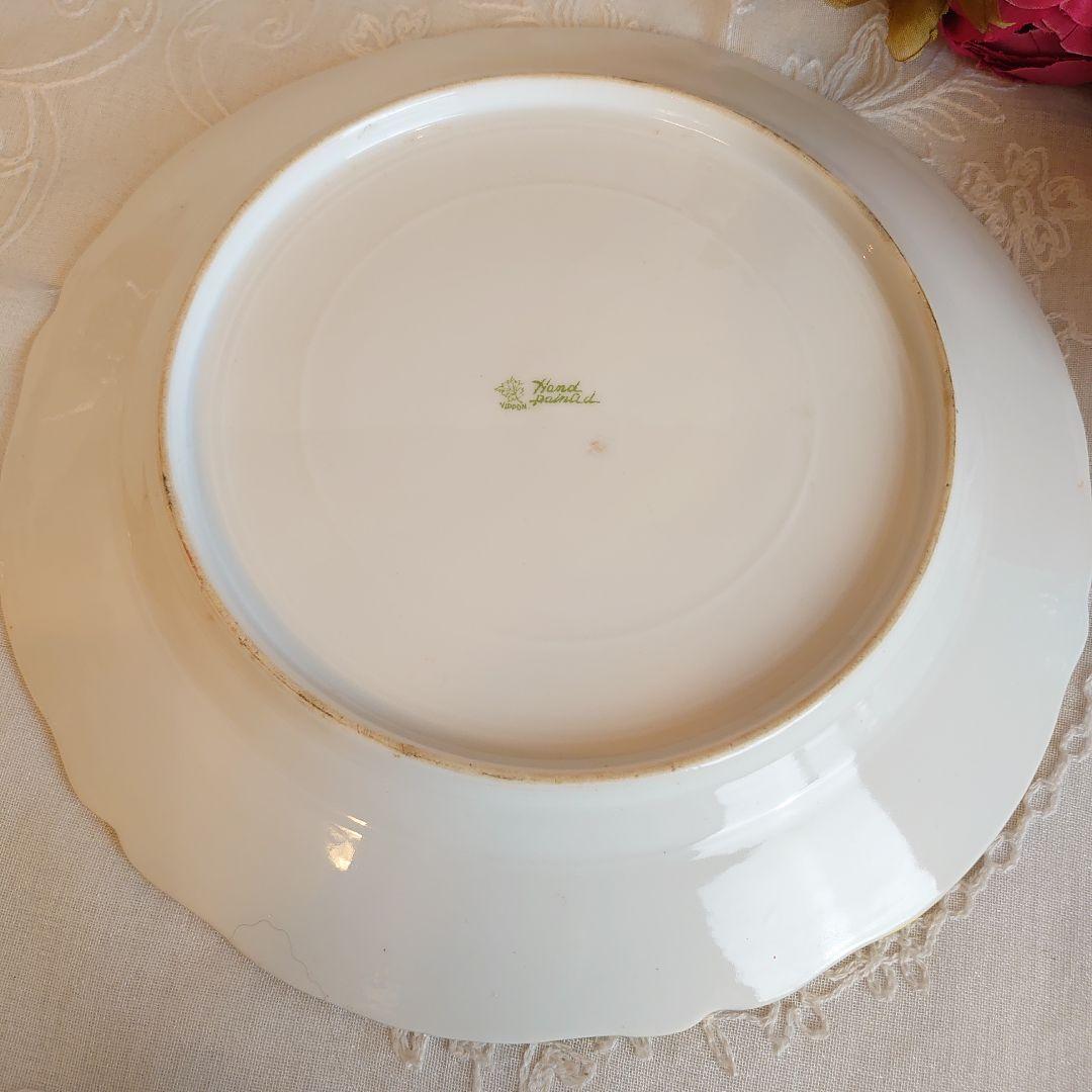 オールドノリタケ　大皿　飾皿　薔薇金盛