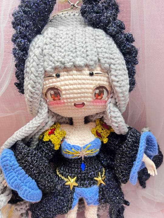 編みぐるみ　天使　ペア　10.5がま口　２個　ポーチ　小物入り