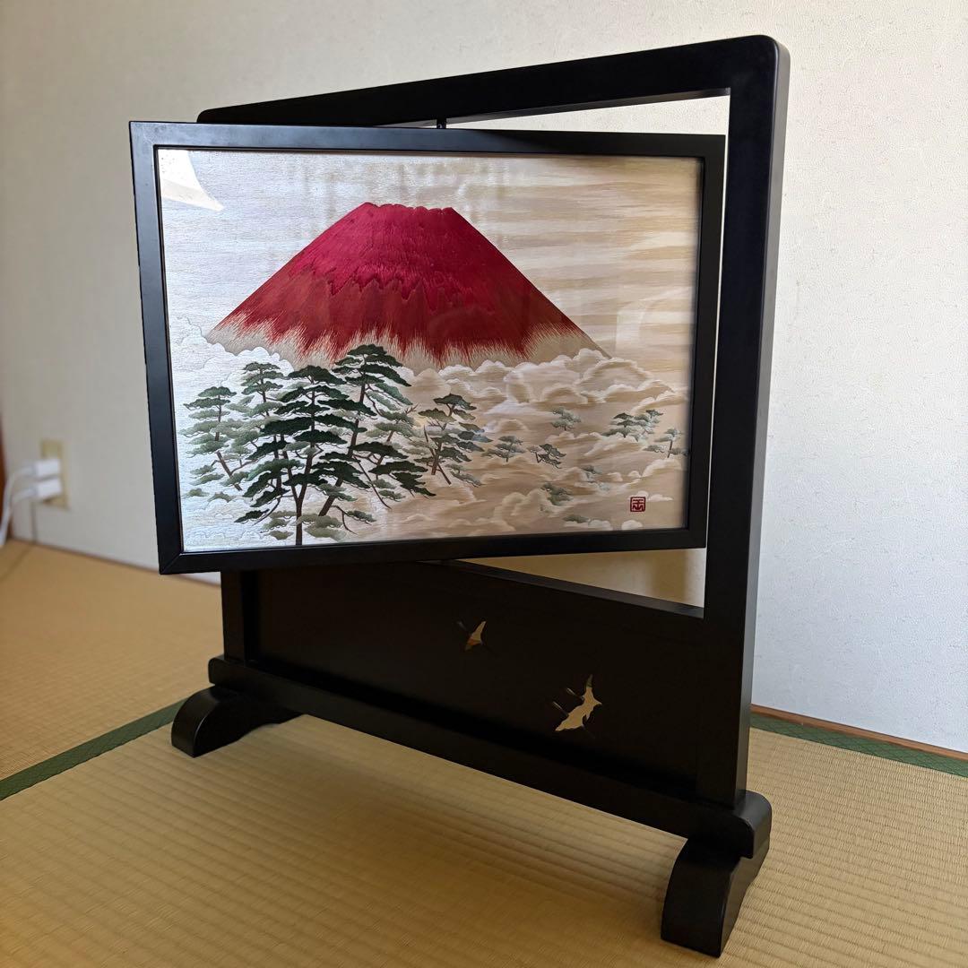 【希少!】日本画刺繍の衝立