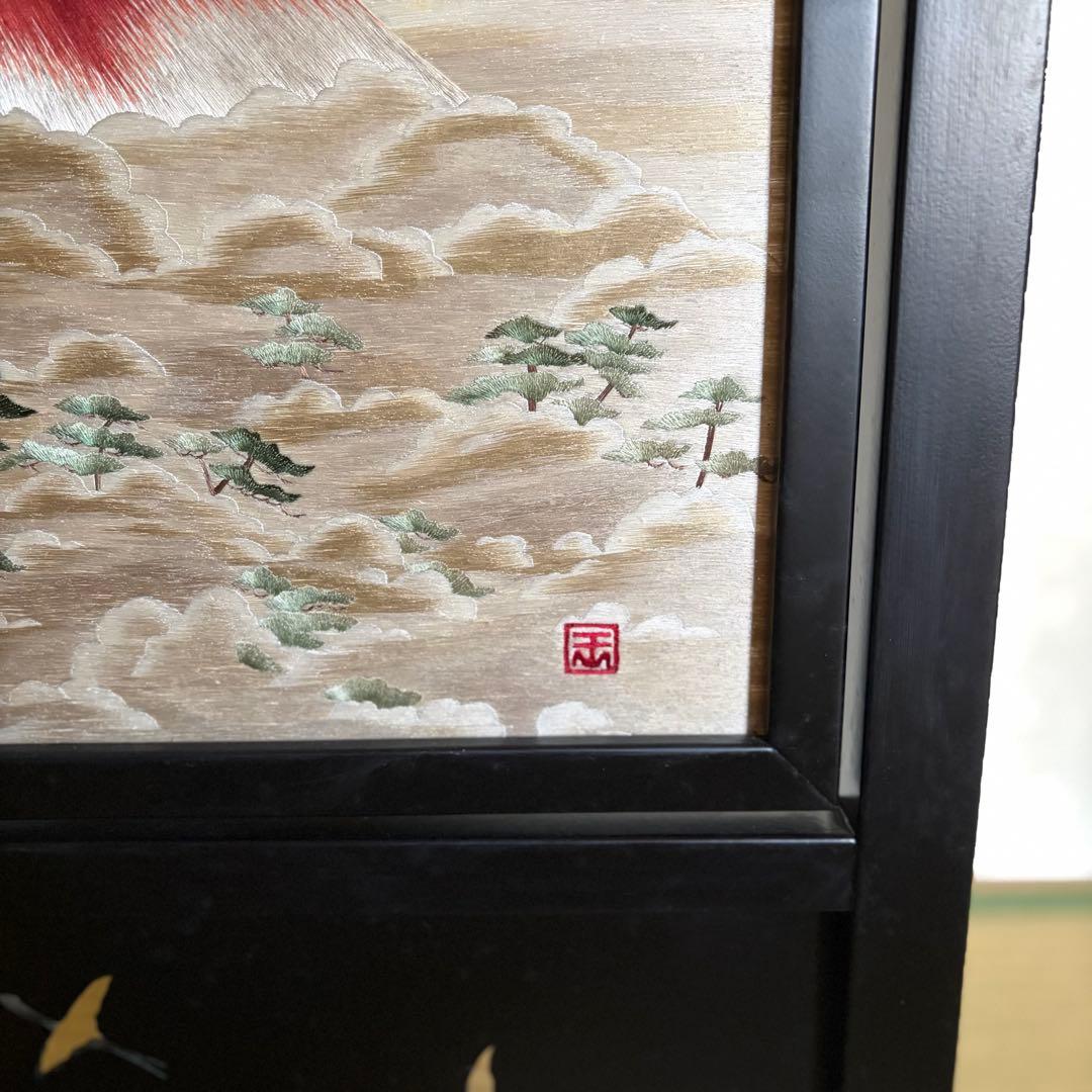 【希少!】日本画刺繍の衝立