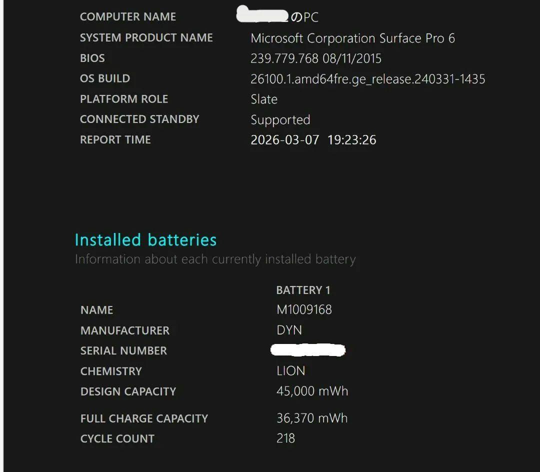 Microsoft Surface Pro 6 本体