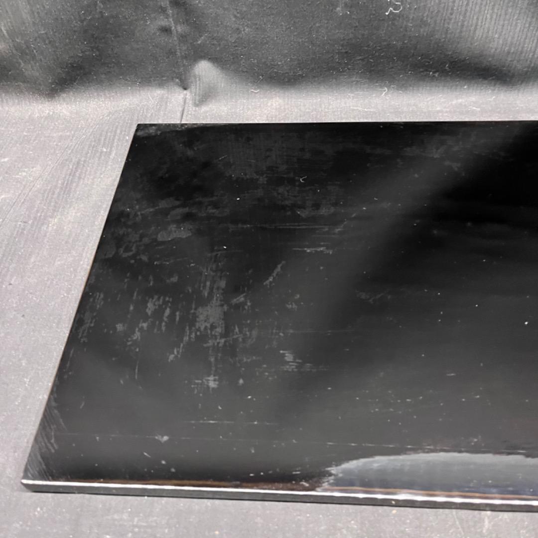 ▽Bi1060 在銘 炉用長板 漆塗 茶道具 敷板 共箱 木箱
