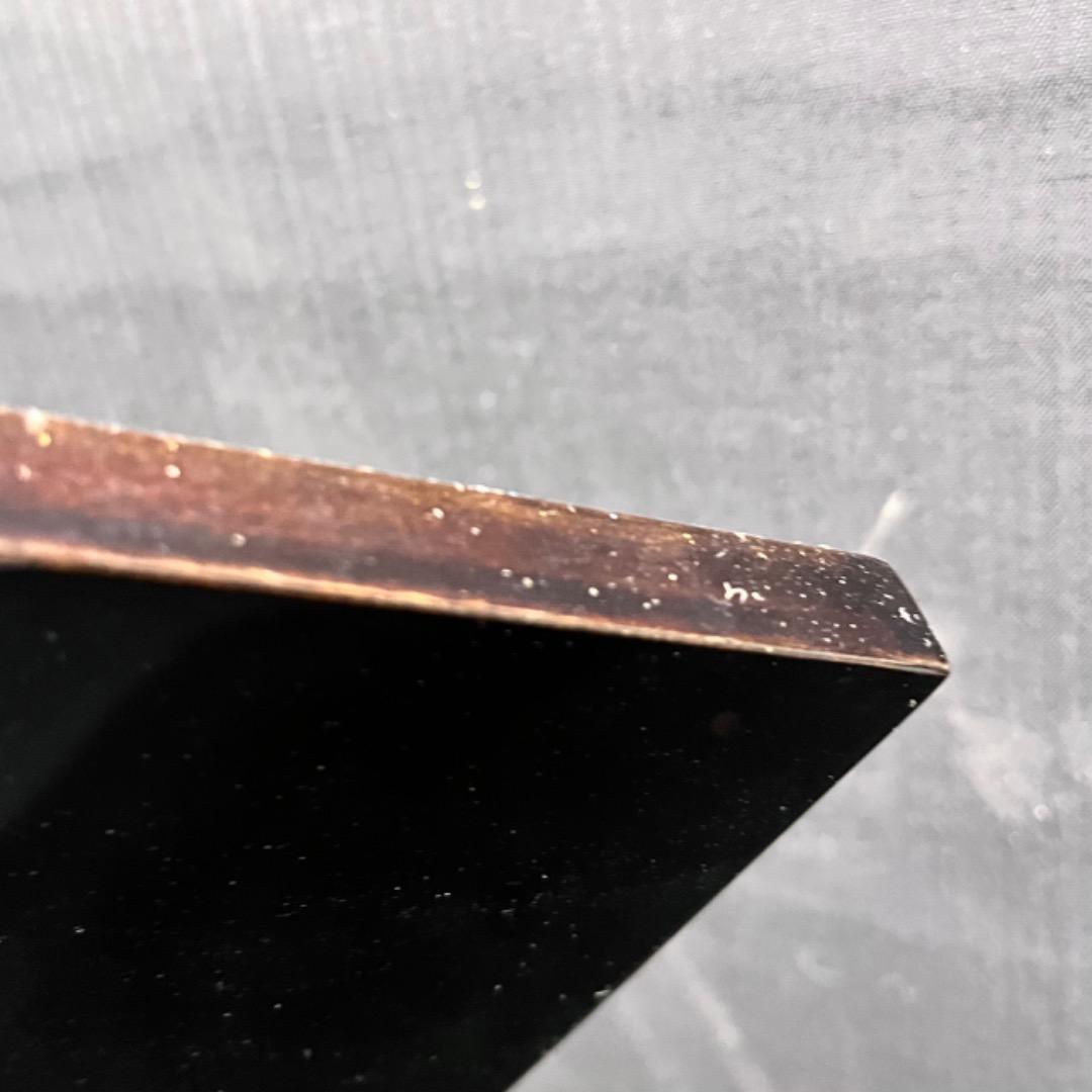 ▽Bi1060 在銘 炉用長板 漆塗 茶道具 敷板 共箱 木箱