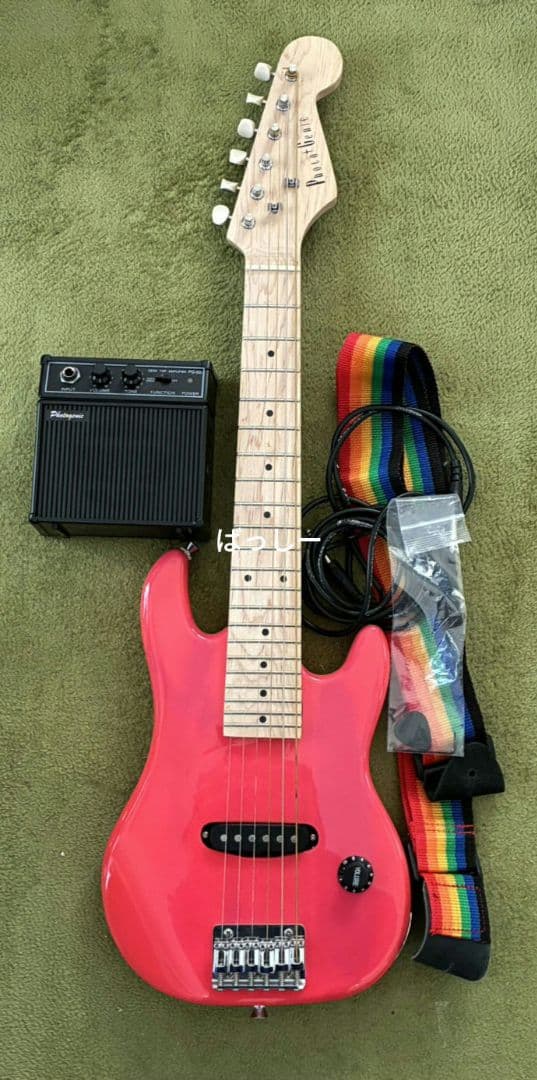 Photogenic ミニ エレキギター ピンク アンプ ストラップ セット