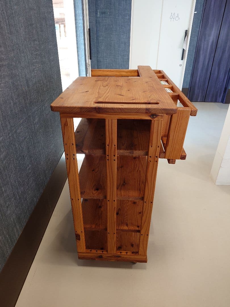 木製移動式ストレージカート