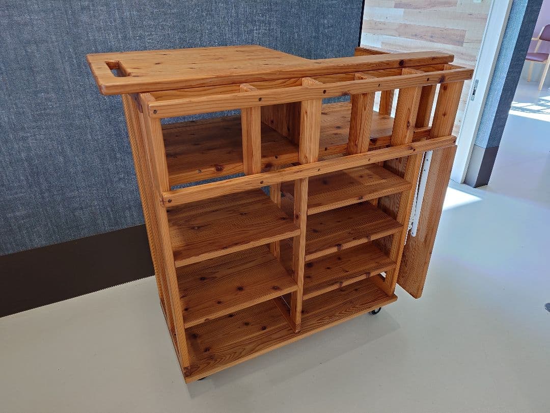 木製移動式ストレージカート
