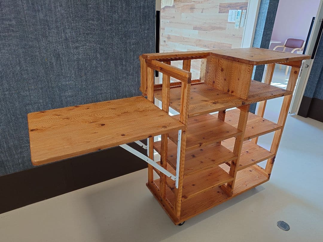 木製移動式ストレージカート