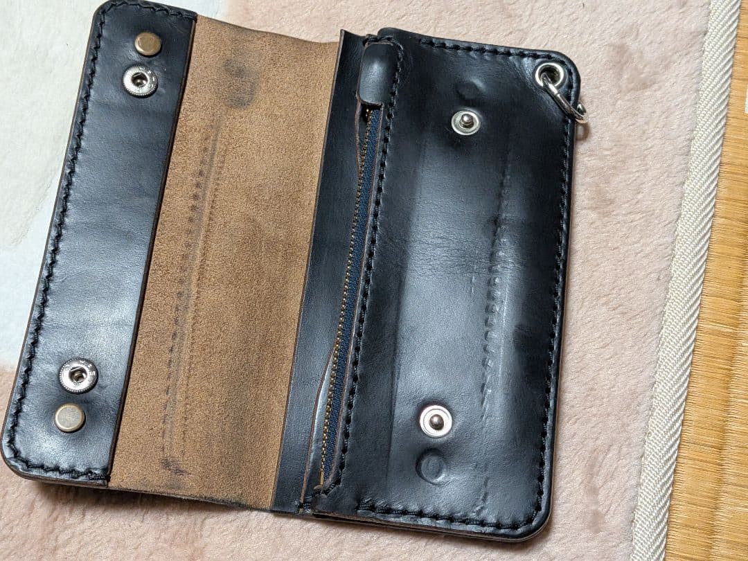 総手縫い ドーナツボタン トラッカーウォレット