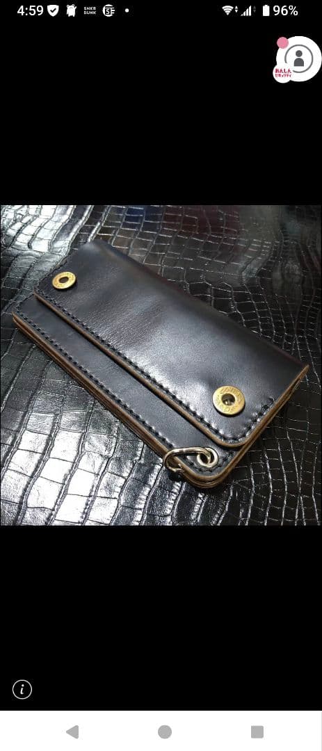 総手縫い ドーナツボタン トラッカーウォレット