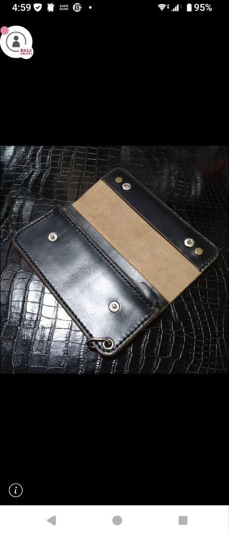 総手縫い ドーナツボタン トラッカーウォレット