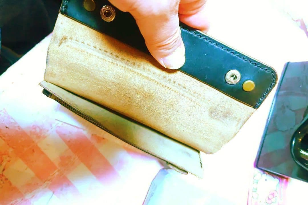 総手縫い ドーナツボタン トラッカーウォレット