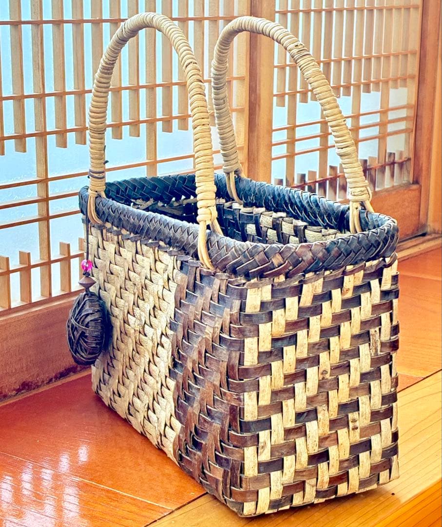 【秋田県産】胡桃かごバッグ（軽量コンパクトサイズ）
