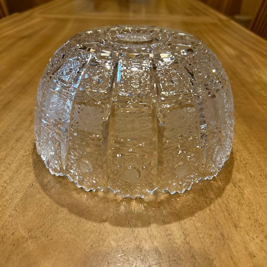 ボヘミアクリスタル　1980年代　24％クリスタル　ハンドカット　ラージボウル