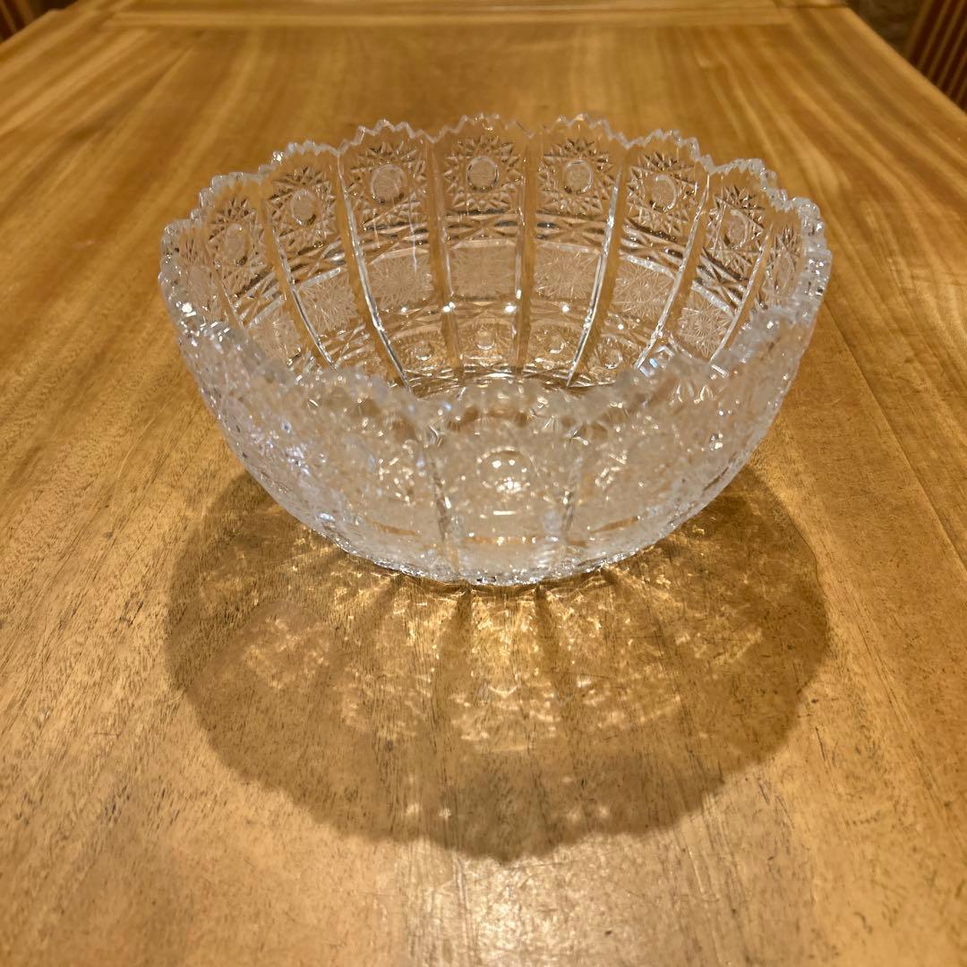 ボヘミアクリスタル　1980年代　24％クリスタル　ハンドカット　ラージボウル