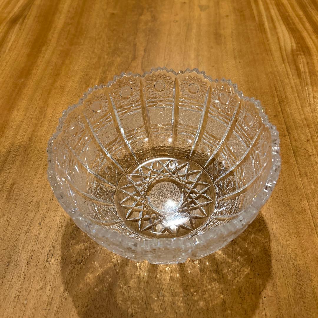 ボヘミアクリスタル　1980年代　24％クリスタル　ハンドカット　ラージボウル