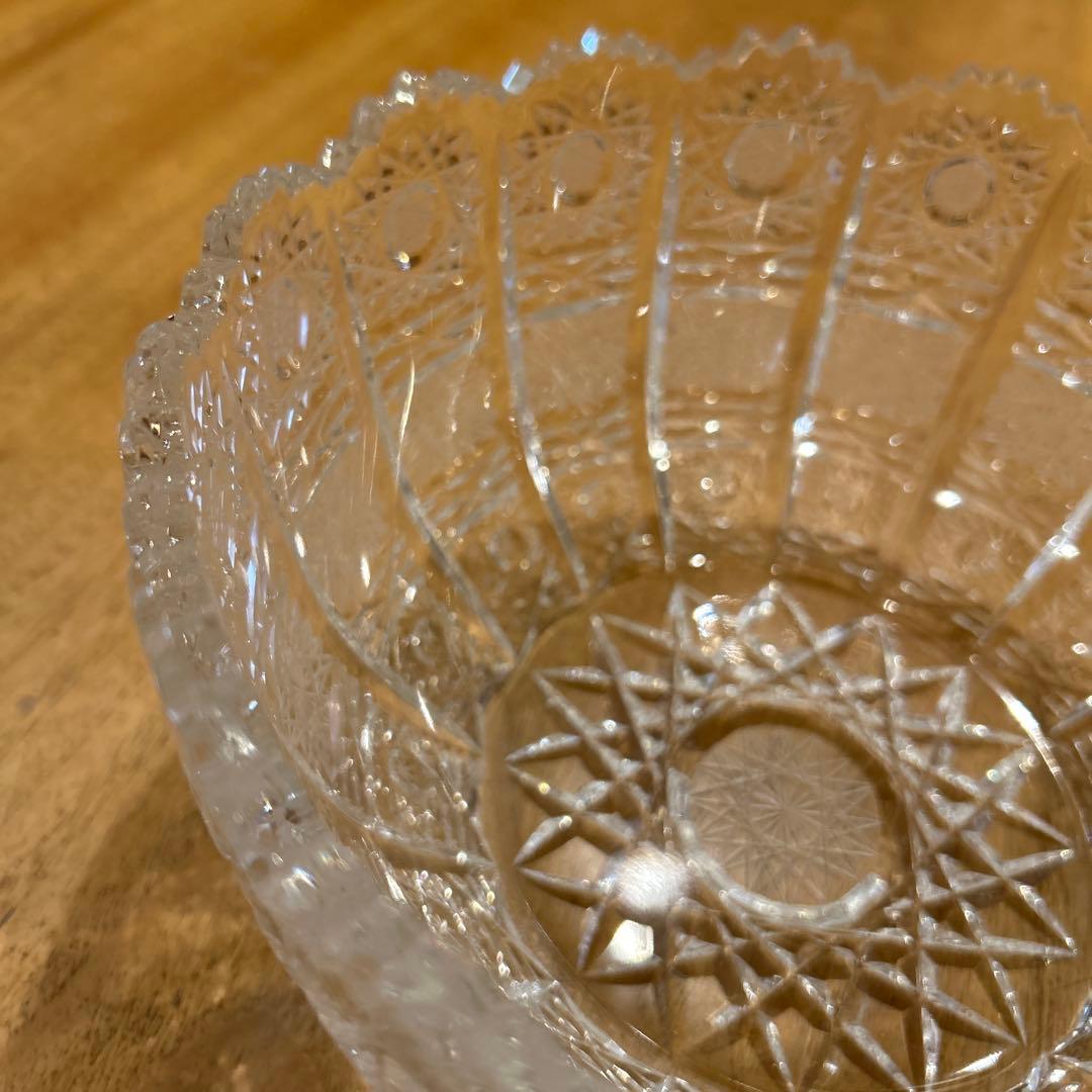 ボヘミアクリスタル　1980年代　24％クリスタル　ハンドカット　ラージボウル