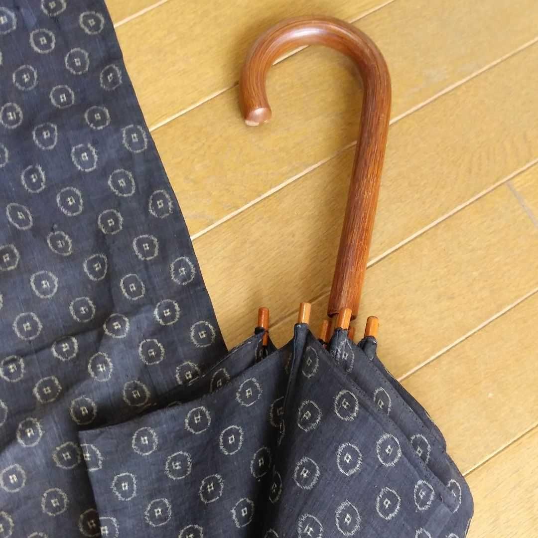 和傘　着物オーダーメイド　手作り　お洒落日傘　着物リメイク　藍色レトロ　モダン
