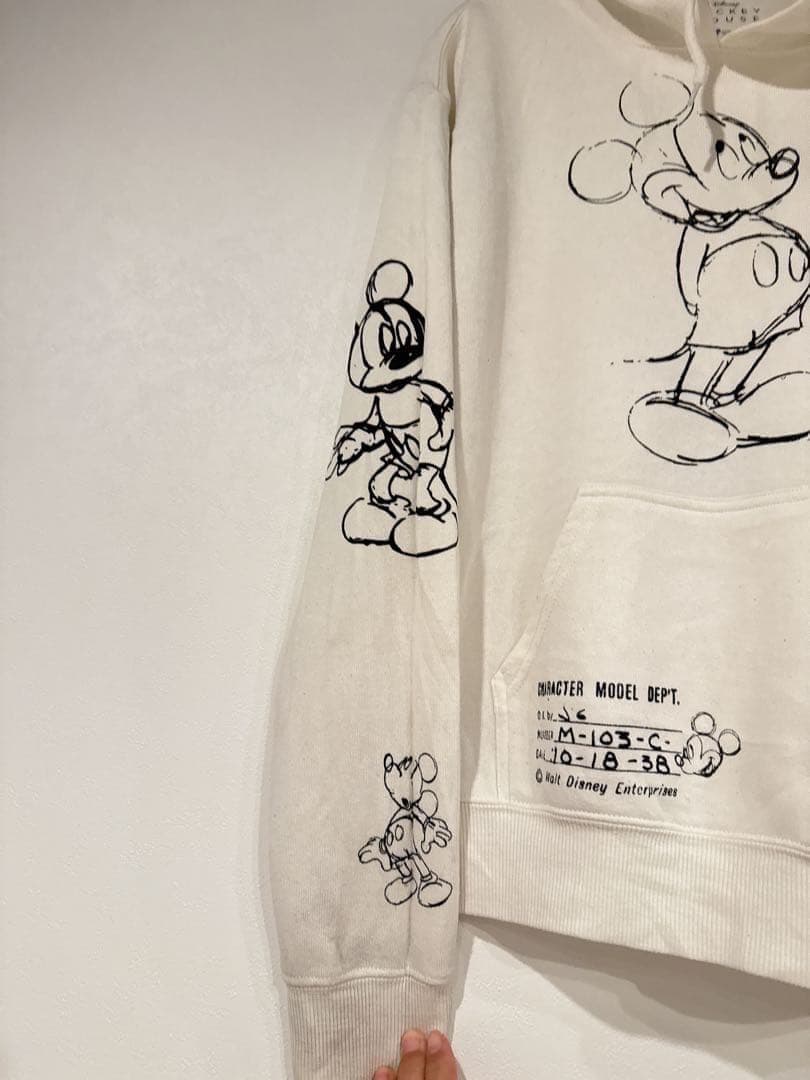【希少デザイン】ディズニー ミッキーマウス スウェットパーカー スケッチ S