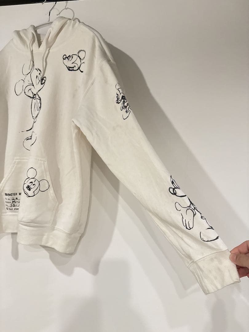【希少デザイン】ディズニー ミッキーマウス スウェットパーカー スケッチ S