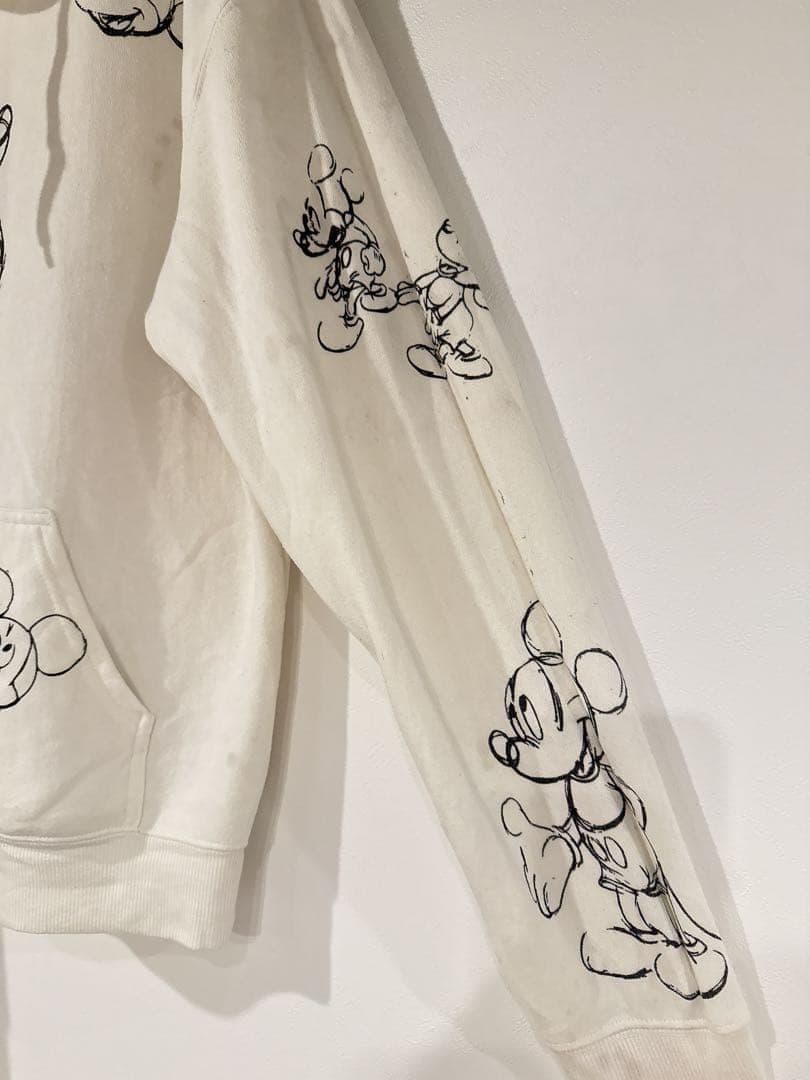 【希少デザイン】ディズニー ミッキーマウス スウェットパーカー スケッチ S
