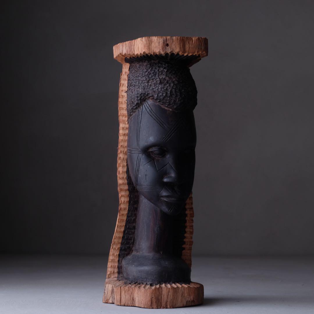 タンザニア マコンデ彫刻 人物像 高さ35㎝ ブラックウッド　アート 芸術