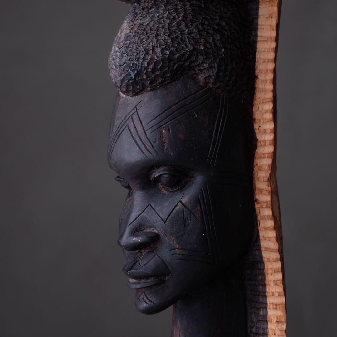 タンザニア マコンデ彫刻 人物像 高さ35㎝ ブラックウッド　アート 芸術