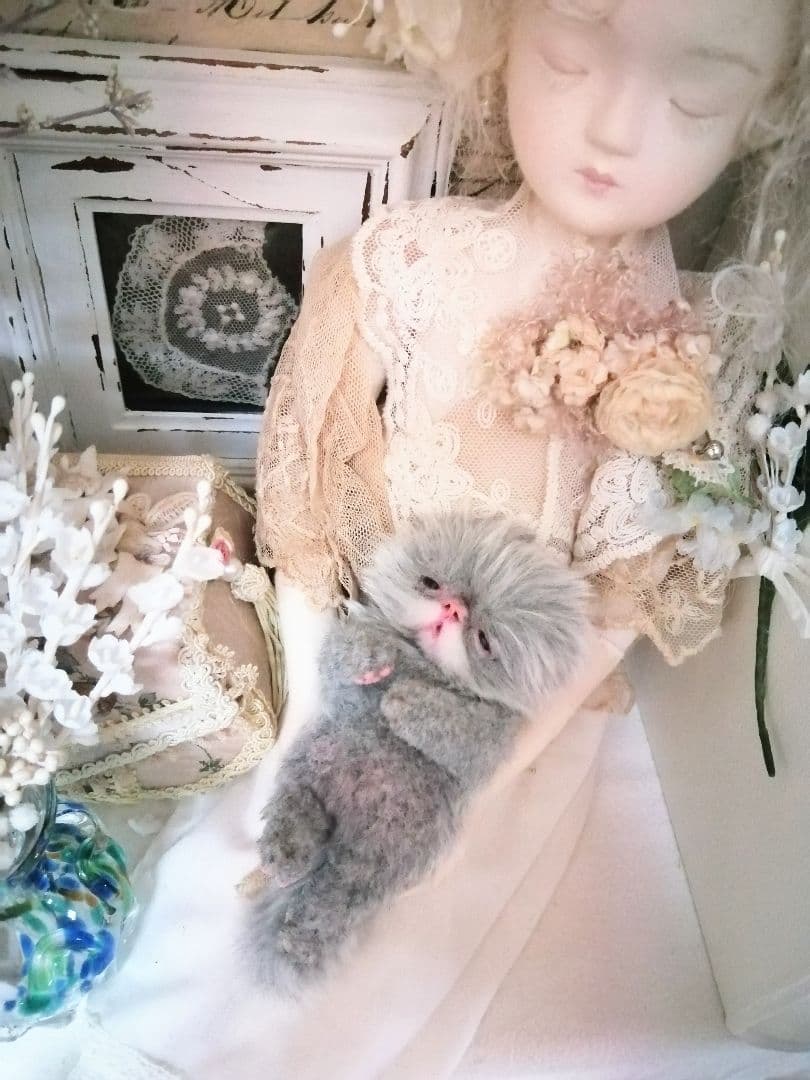 ちょがんちゃん❤️オーダー❤️生後15日♡子猫ちゃん♡アートドール♡ぬいぐるみ♡