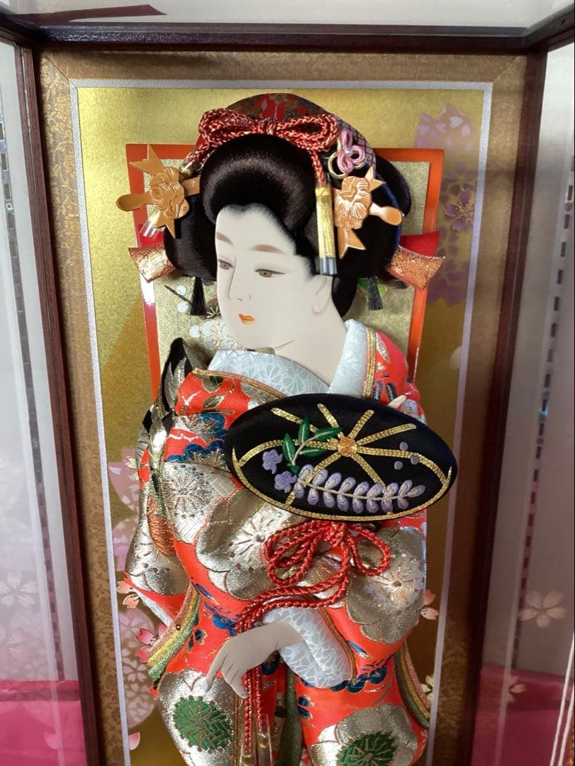 ⑥ 羽子板飾り　本仕立押絵　春彩　隆山作　15号　藤娘